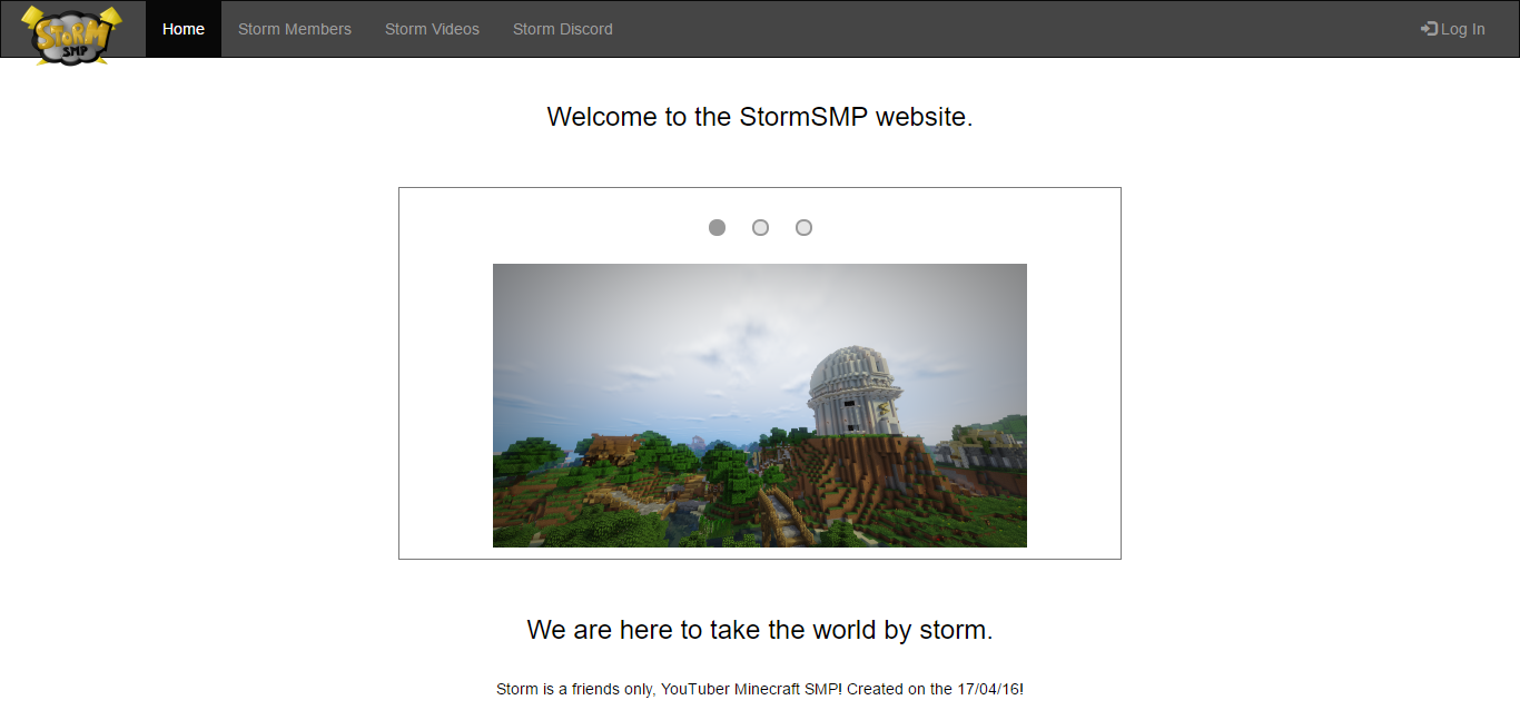 StormSMP website preview